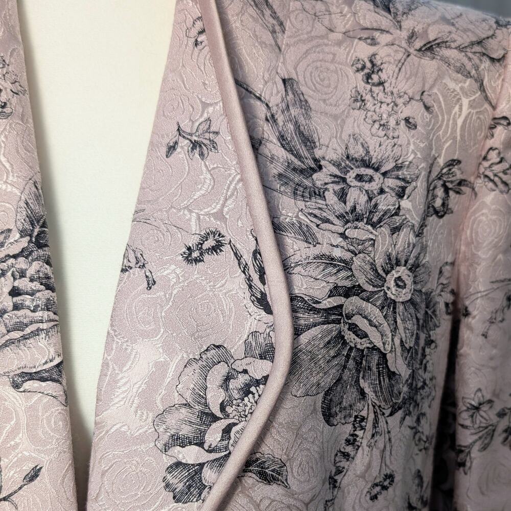 Silk Cotton Pink Floral Blazer - NWT - Picture 4 of 6